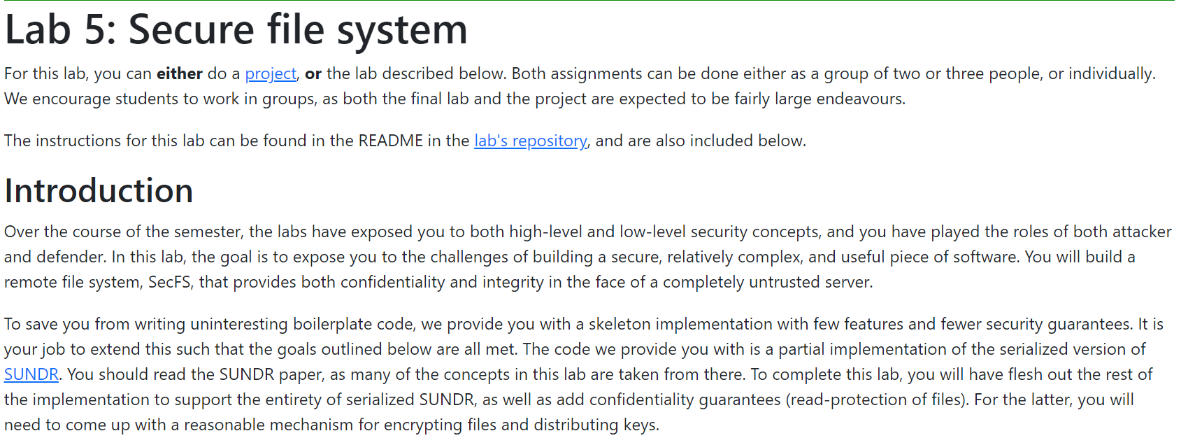 We created a replica of SUNDR, a encrypted K:V filesystem with fork consistency, for the 6.858 Final Project.